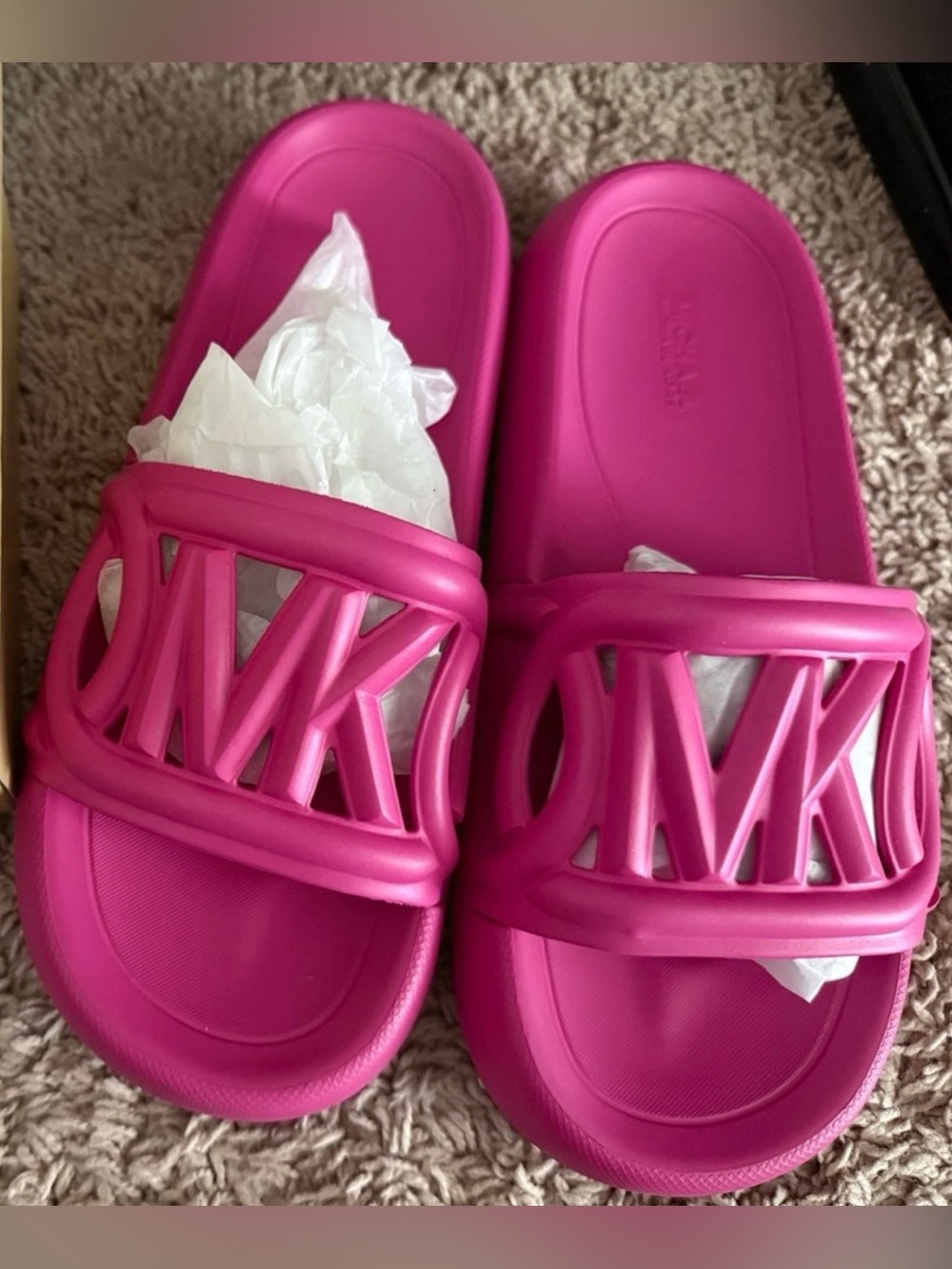 Michael Kors Bright Pink Slide Sandals